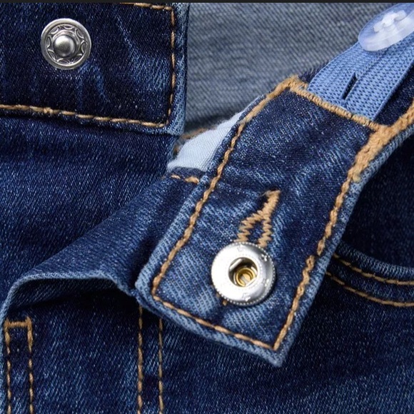 Zara Kids Denim Unisex Size 3T-4T Slim Skinny Jeans Elastic Back Front Snap - Picture 3 of 8